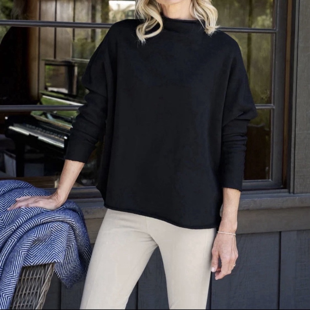 Frank & Eileen Effie funnel neck sweatshirt Black VGC size small